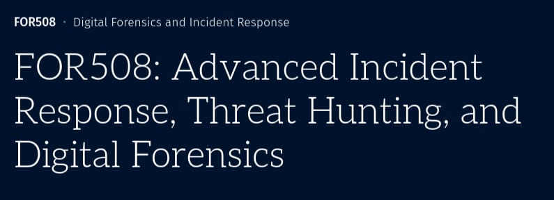 Pictures · SANS — FOR508: Advanced Incident Response, Threat Hunting, and Digital Forensics 2019-1