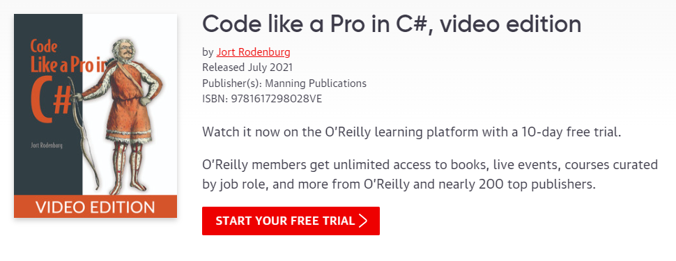 Pictures · Orielly — Oreilly – Code like a Pro in C#, video edition 2023-12