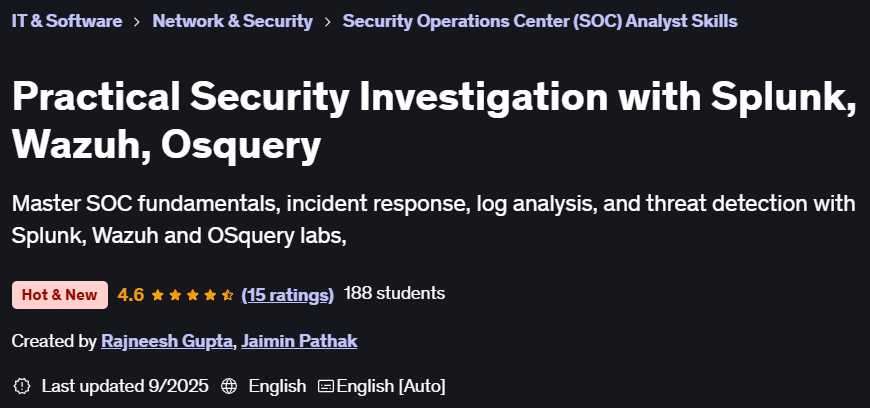 Pictures · Practical Security Investigation with Splunk, Wazuh, Osquery 2025-8