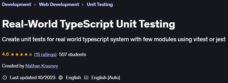 Pictures · Real-World TypeScript Unit Testing 2023-9