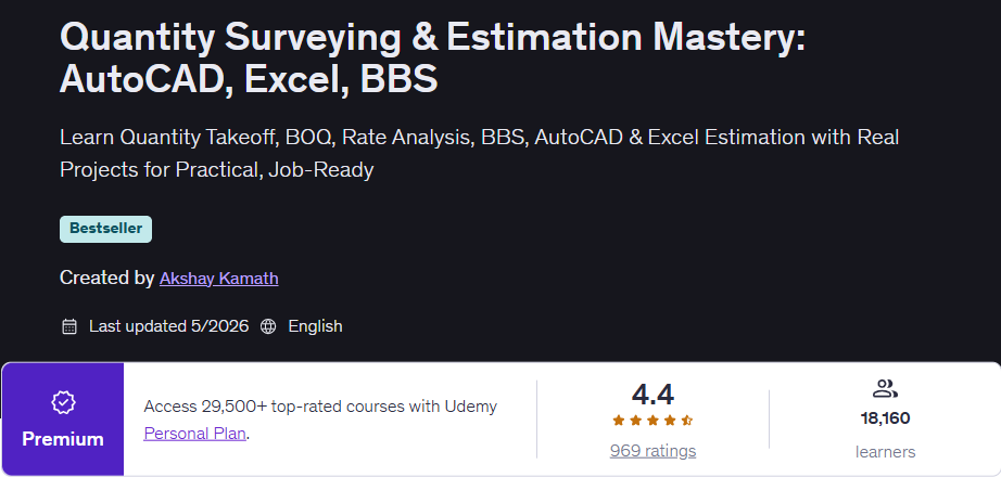 Pictures · Quantity Surveying & Estimation Mastery: AutoCAD, Excel, BBS 2026-5