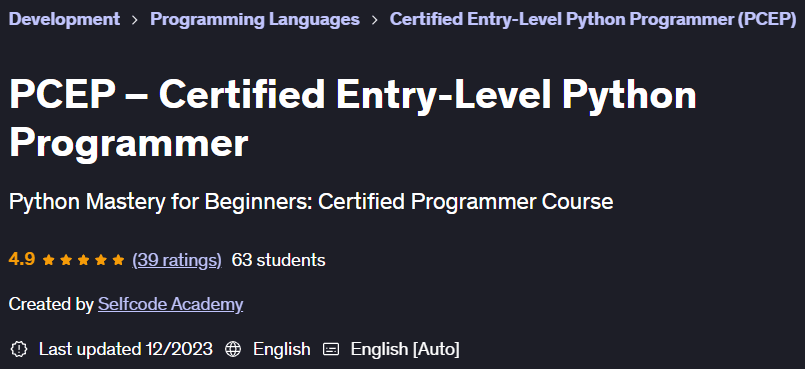 Pictures · Udemy — PCEP – Certified Entry-Level Python Programmer 2023-12