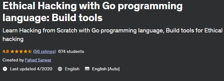 Pictures · Udemy — Ethical Hacking with Go programming language: Build tools 2020-4