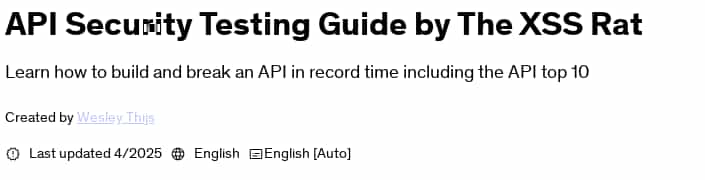 Pictures · Udemy — API Security Testing Guide by The XSS Rat 2025-4