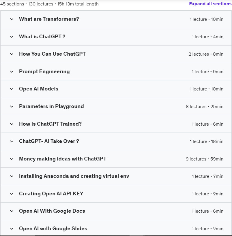 Course topics · ChatGPT: GPT-3, GPT-4 Turbo: Unleash the Power of LLM’s 2023-6