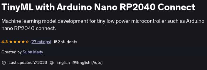 Pictures · Udemy — TinyML with Arduino Nano RP2040 Connect 2023-7