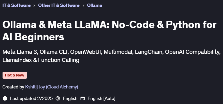 Pictures · Udemy — Ollama & Meta LLaMA: No-Code & Python for AI Beginners 2025-1