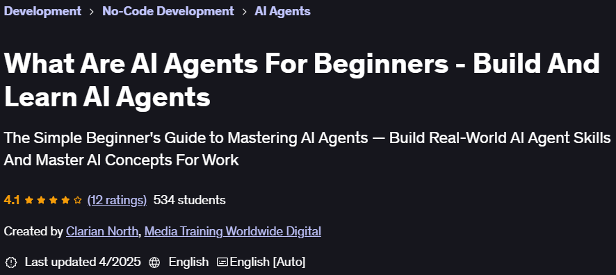 Pictures · Udemy — What Are AI Agents For Beginners – Build And Learn AI Agents 2025-2