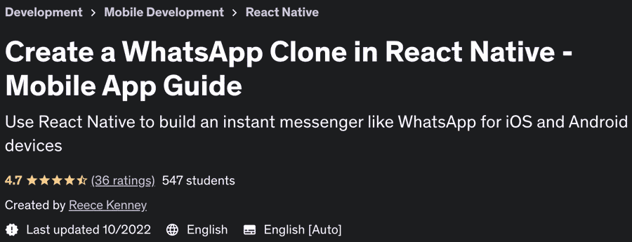 Pictures · Udemy — Create a WhatsApp Clone in React Native – Mobile App Guide 2022-10