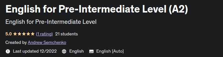 Pictures · Udemy — English for Pre-Intermediate Level (A2) 2022-12