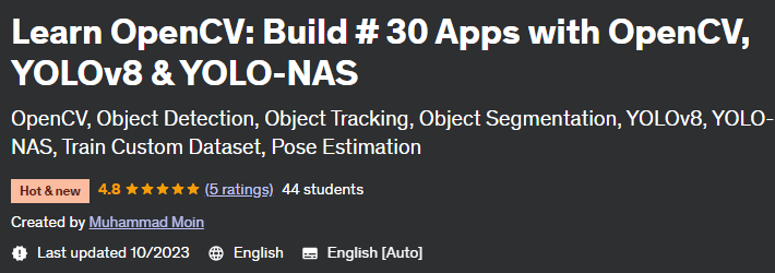 Pictures · Learn OpenCV: Build # 30 Apps with OpenCV, YOLOv8 & YOLO-NAS 2023-10