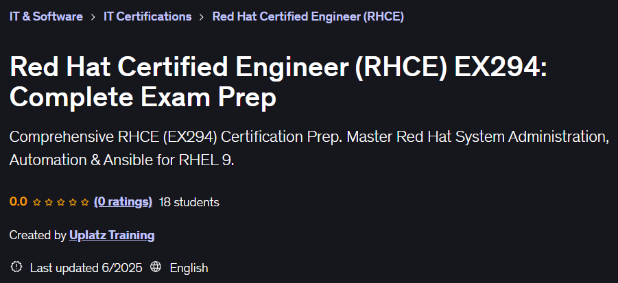 Pictures · Udemy — Red Hat Certified Engineer (RHCE) EX294: Complete Exam Prep 2025-6