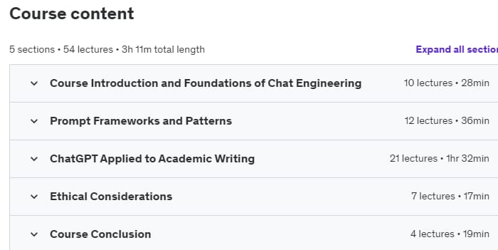 Course topics · Udemy — Academic Writing with ChatGPT: Master Prompt Engineering 2023-8