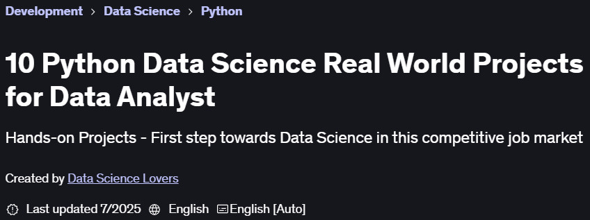 Pictures · Udemy — 10 Python Data Science Real World Projects for Data Analyst 2023-3