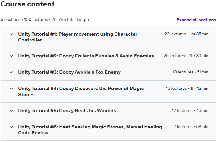 Course topics · Unity Tutorials – The