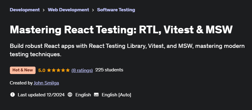 Pictures · Udemy — Mastering React Testing: RTL, Vitest & MSW 2024-12