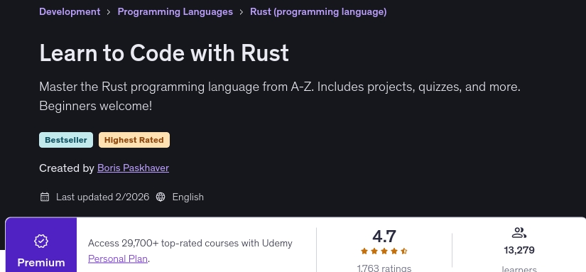 Images · Apprendre à coder avec Rust 2026-2