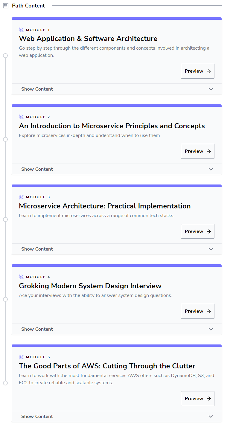Course topics · Educative.io — Scalability & System Design for Developers Skill Path 2023-9