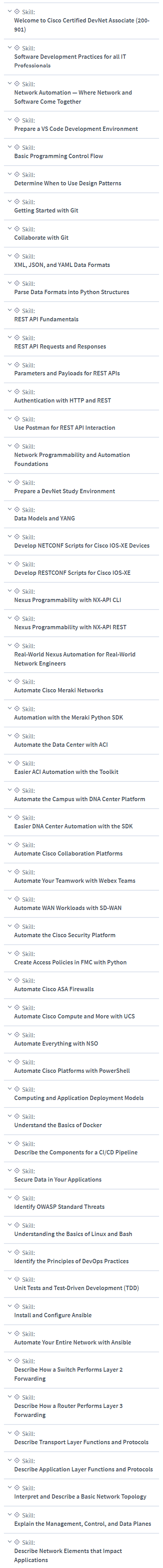 Course topics · CBTNuggets — DEVNET Associate (200-901 DEVASC) Online Training 2021-3