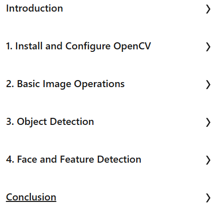 Course topics · OpenCV for Python Developers 2023-1