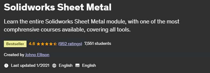 Pictures · Udemy — Solidworks Sheet Metal 2021-1
