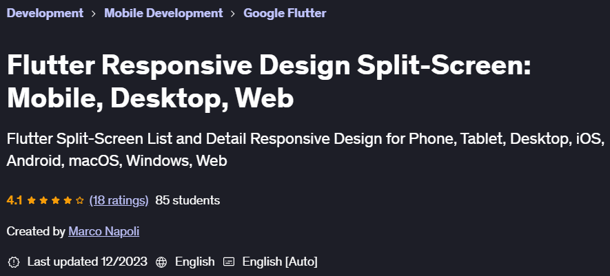 Pictures · Flutter Responsive Design Split-Screen: Mobile, Desktop, Web 2023-12