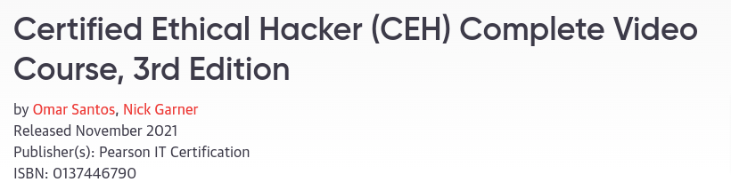 Pictures · Oreilly — Certified Ethical Hacker (CEH) Complete Video Course, 3rd Edition 2021-12