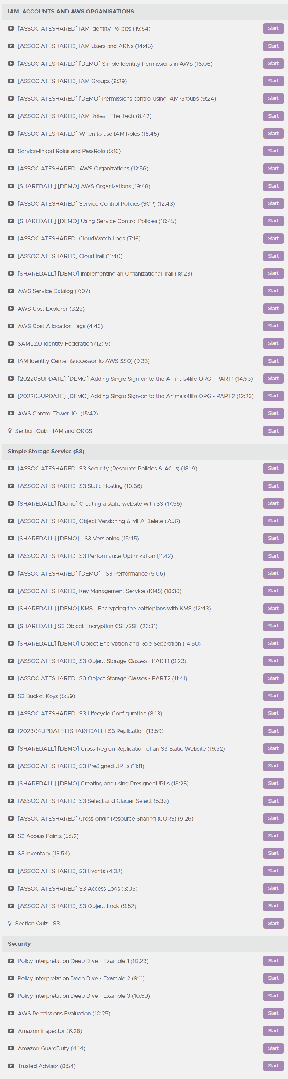 Course topics · Adrian Cantrill — AWS Certified SysOps Administrator – Associate 2023-7