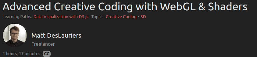 Pictures · Advanced Creative Coding with WebGL & Shaders 2020-4