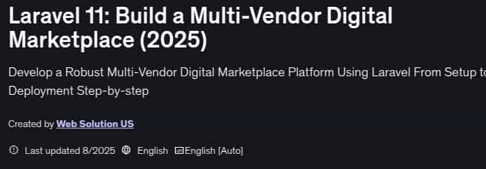 Pictures · Laravel 11: Build a Multi-Vendor Digital Marketplace (2025) 2025-8