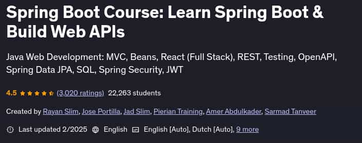 Pictures · Spring Boot Course: Learn Spring Boot & Build Web APIs 2025-2