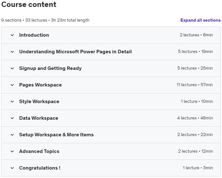 Course topics · Power Pages – A Complete Guide to Microsoft Power Pages 2022-8