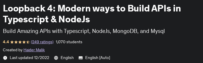 Pictures · Loopback 4: Modern ways to Build APIs in Typescript & NodeJs 2020-10