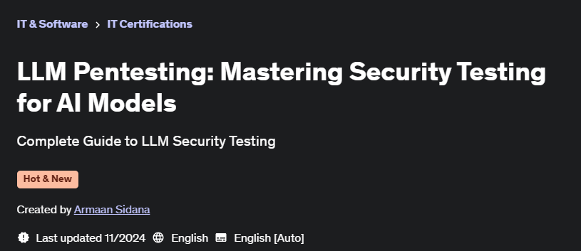 Pictures · Udemy — LLM Pentesting: Mastering Security Testing for AI Models 2024-11