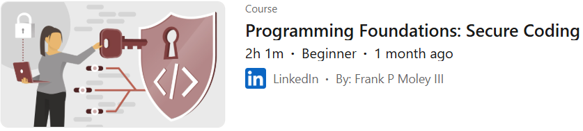 Pictures · LinkedIn — Programming Foundations: Secure Coding 2025-6