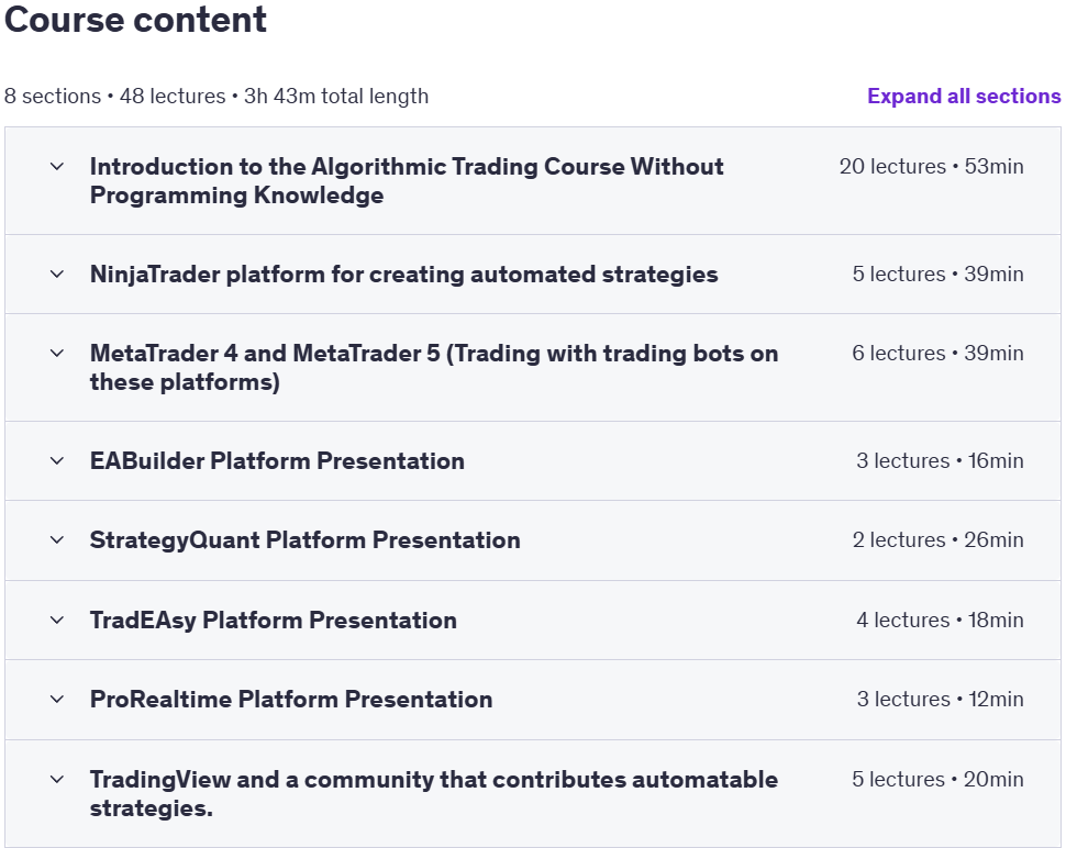 Sujets du cours · Trading algorithmique pour débutants 2025Créer des bots personnalisés 2025-7