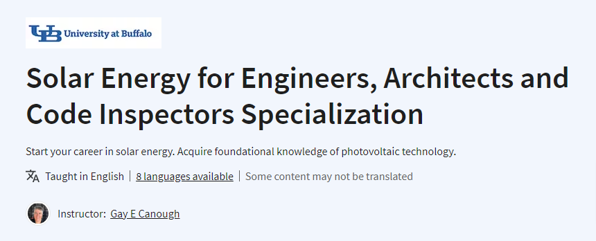 Pictures · Coursera — Solar Energy for Engineers, Architects and Code Inspectors Specialization 2023-11
