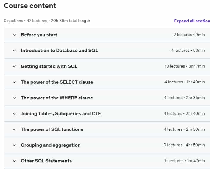 Course topics · SQL Essentials – Thinking in SQL form Beginners to Pro 2024-10
