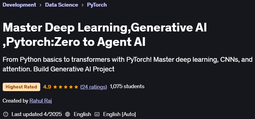 Pictures · Udemy — Master Deep Learning,Generative AI ,Pytorch:Zero to Agent AI 2025-2