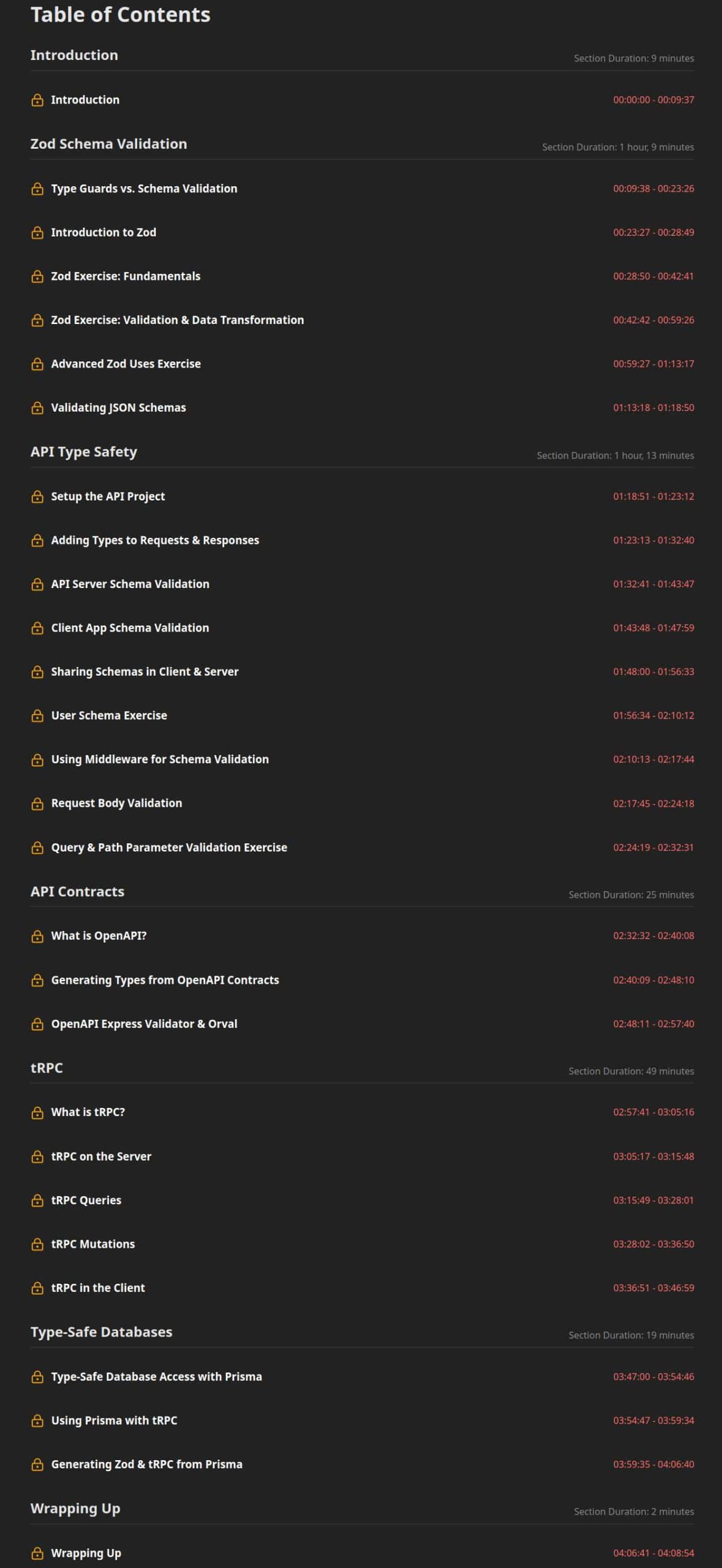 Course topics · Frontend Masters — Fullstack TypeScript, v2 (feat. Zod) 2025-5