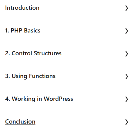 Course topics · LinkedIn — PHP for WordPress 2025-1