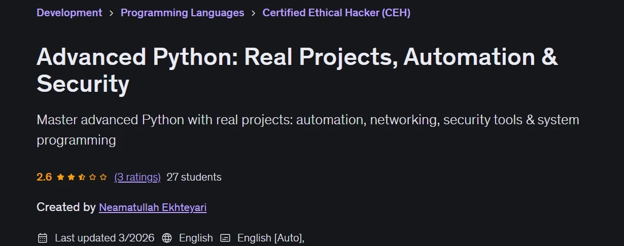 الصور · متقدمة Python: المشاريع الحقيقية الأتمتة والأمن 2026-3