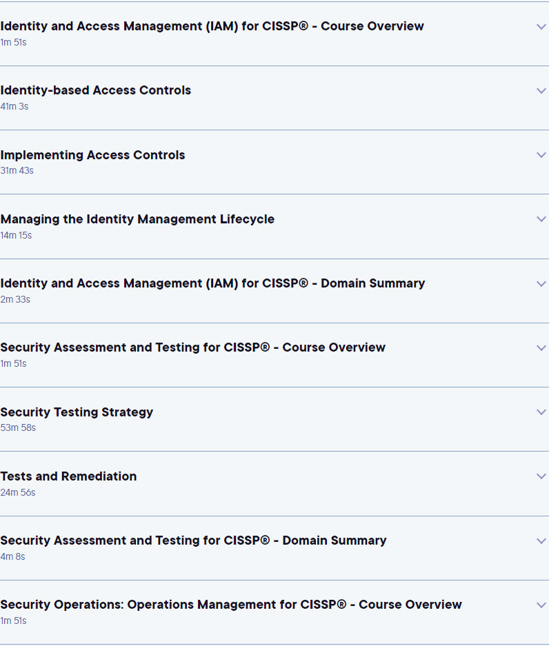 Course topics · CISSP® (Certified Information Systems Security Professional) Exam 2024-9
