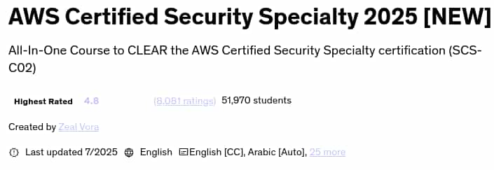 Pictures · Udemy — AWS Certified Security Specialty 2025 [NEW] 2025-7