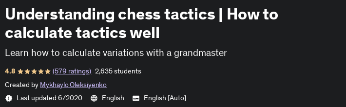 Pictures · Udemy — Understanding chess tactics | How to calculate tactics well 2020-6