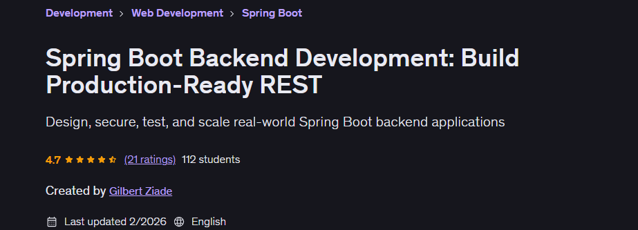 Bilder · Spring Boot Backend Entwicklung: Build Produktion-Ready REST 2026-1