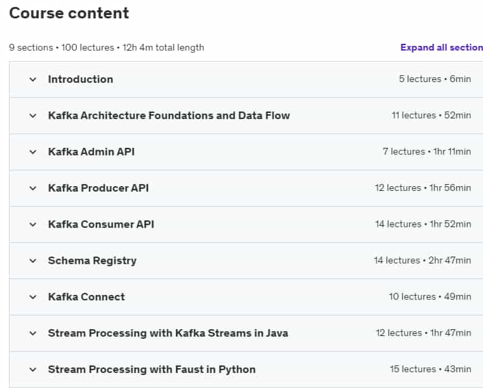 Course topics · Apache Kafka Crash Course for Java and Python Developers 2023-11
