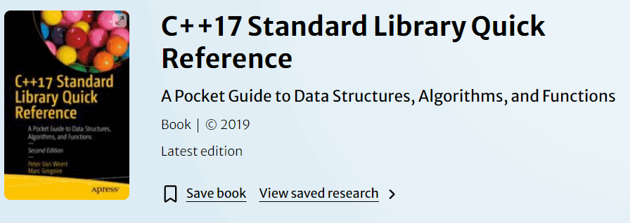Pictures · Apress – C++17 Standard Library Quick Reference A Pocket Guide to Data Structures, Algorithms, and Functions 2019