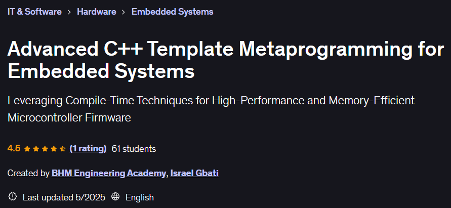Images · avancé C++ Métoprogramme de modèle pour les systèmes intégrés 2025-5