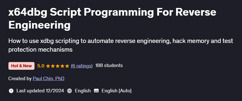Pictures · Udemy — x64dbg Script Programming For Reverse Engineering 2024-12
